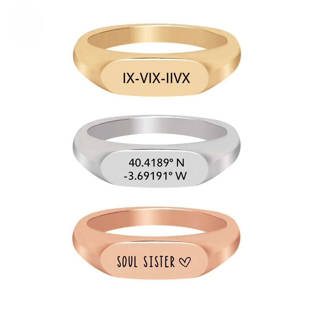 PREORDER: Signature Engraved Stainless Ring