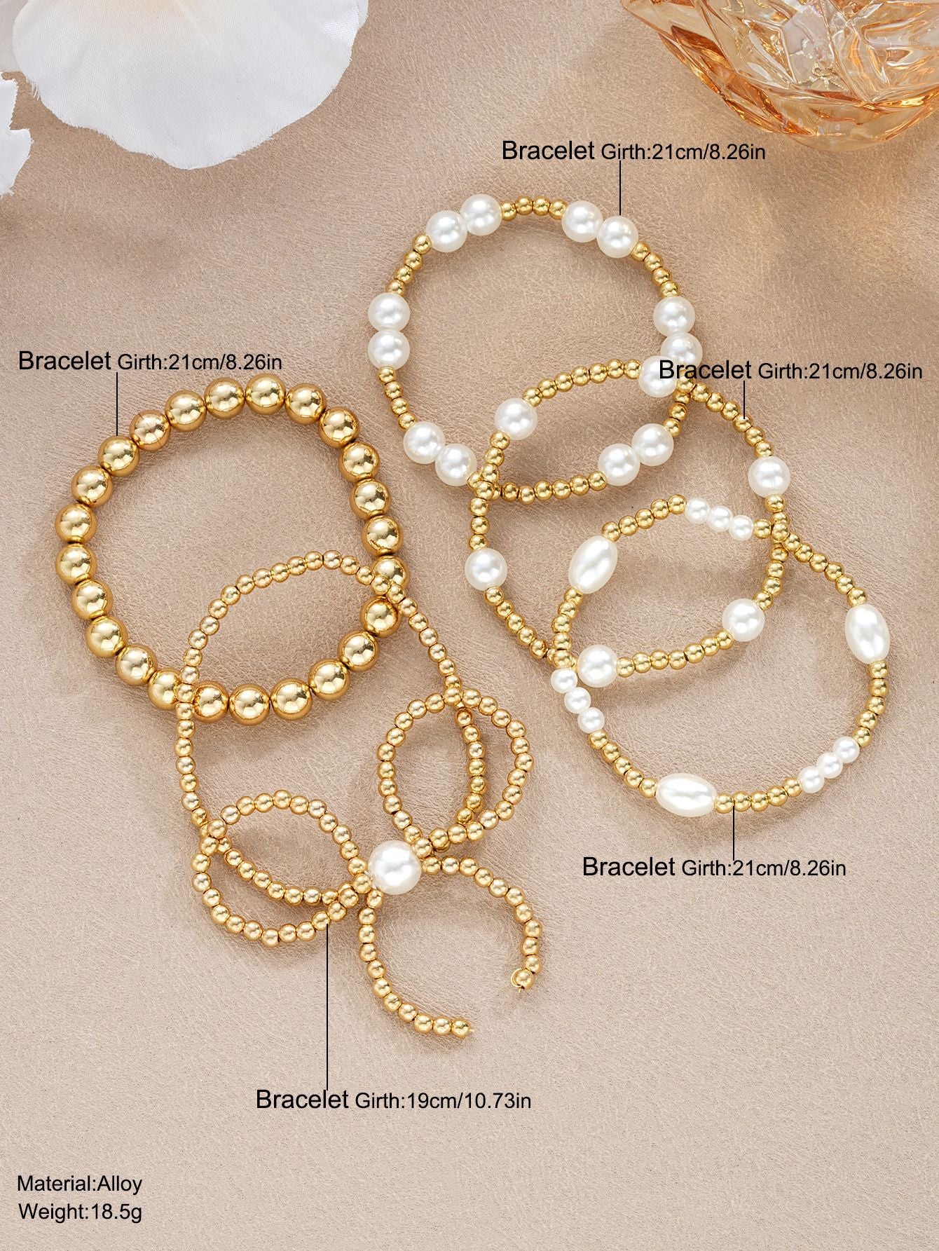 Chic Bow Beaded Stack