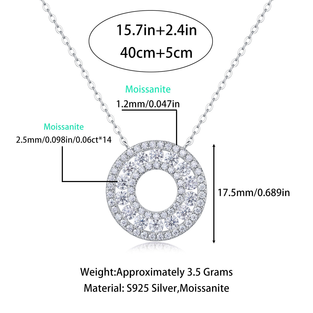 Preorder: Moissanite Circle Pendant Necklace