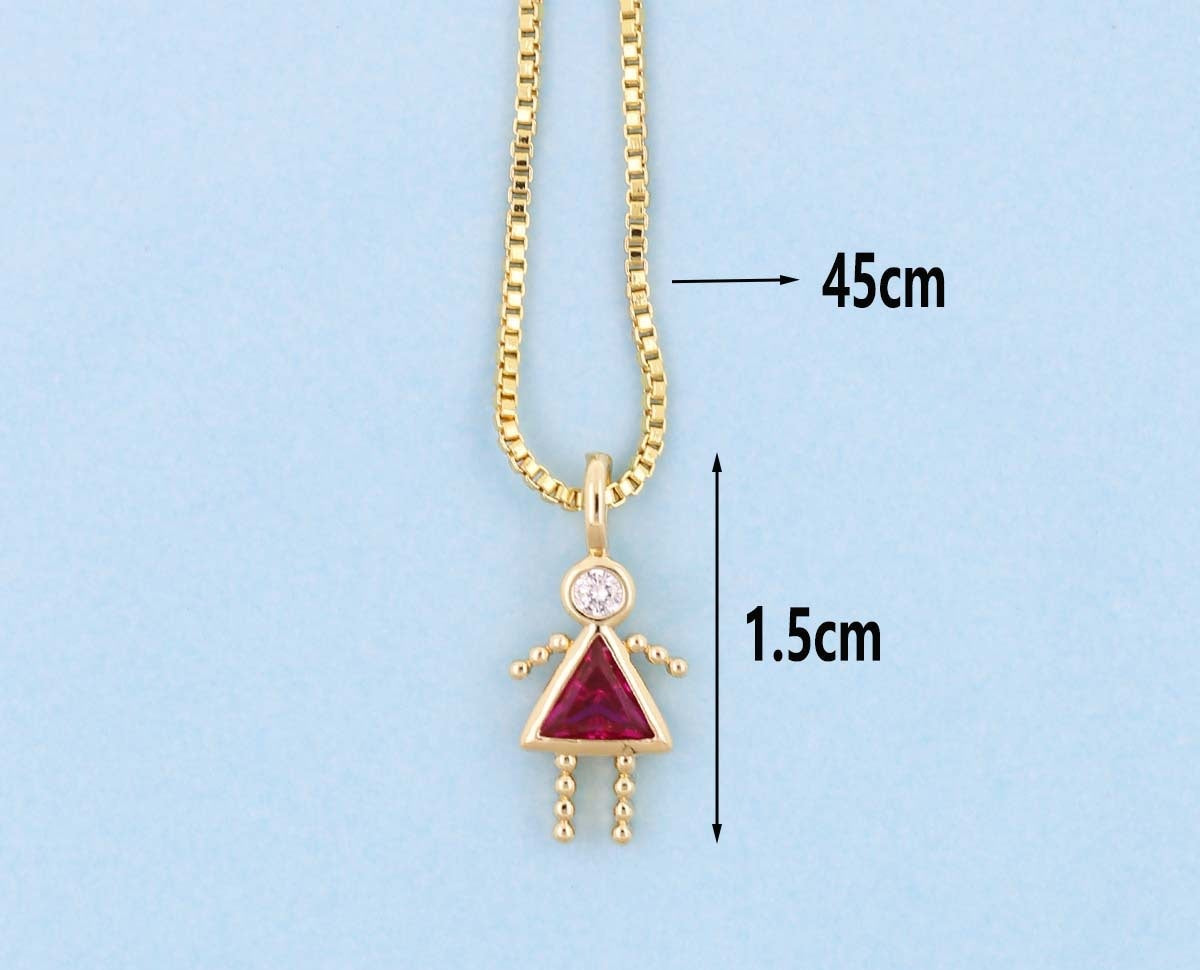 Preorder : Little People Birthstone Charm Necklace