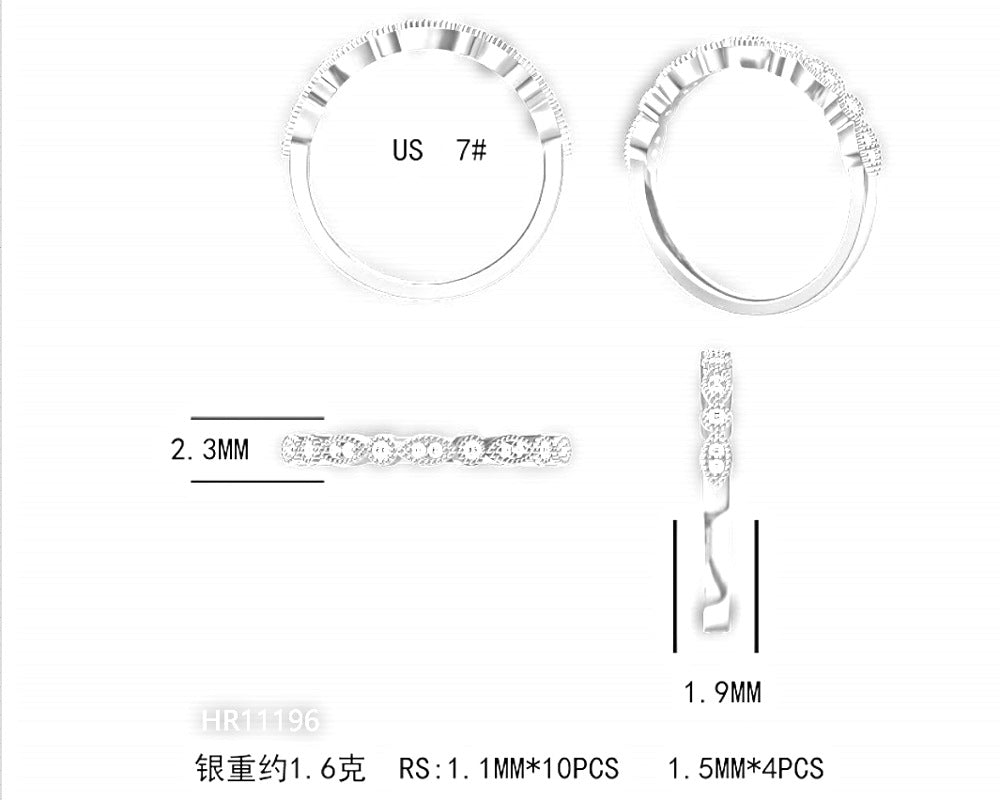 Sterling Silver Accent Ring- SILVER SIZE 5