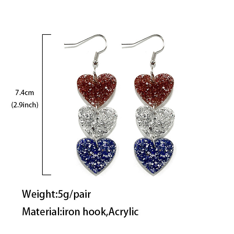 *RTS* Patriotic Stars and Hearts Dangles