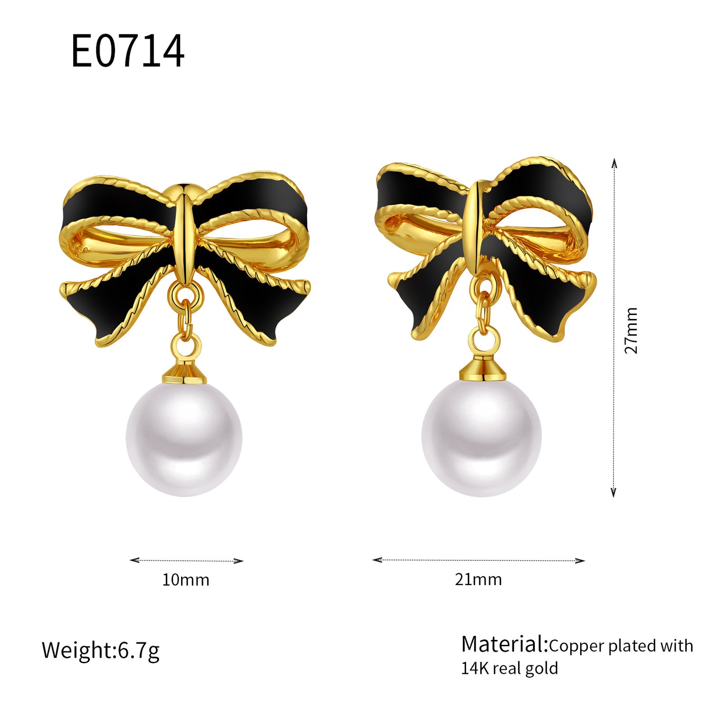 Preorder: Bow and Pearl Drop Earrings