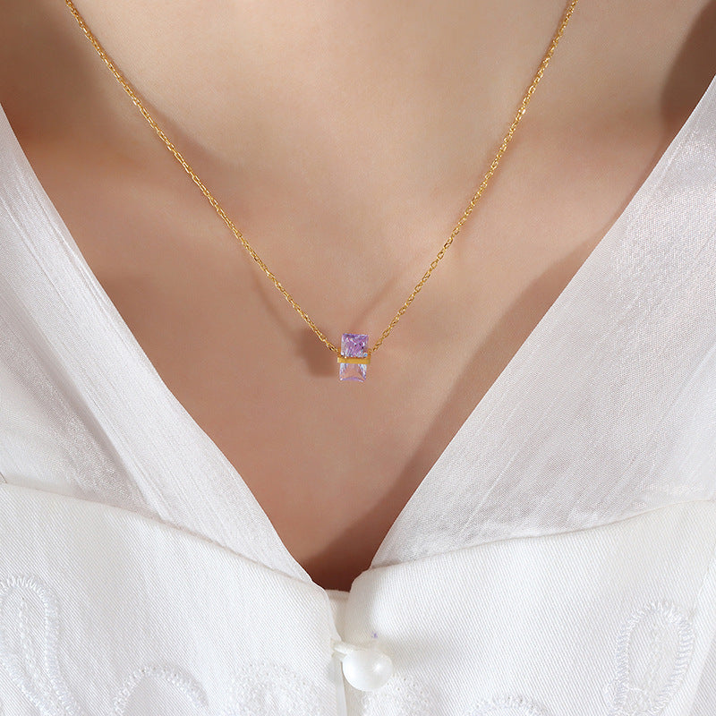 Preorder: Stainless Bezel Birthstone Necklace