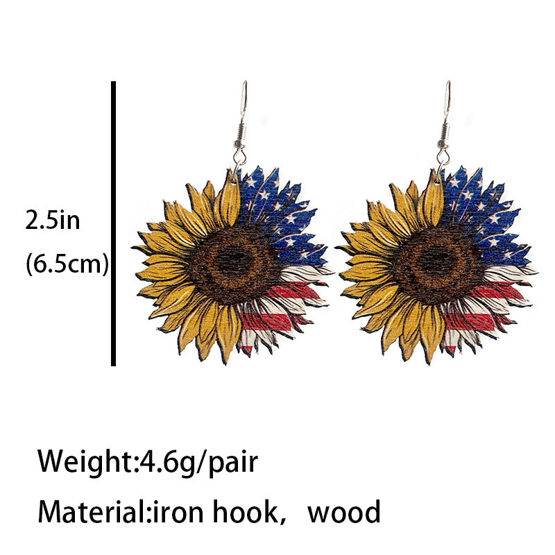 *RTS* Patriotic Wooden Earrings