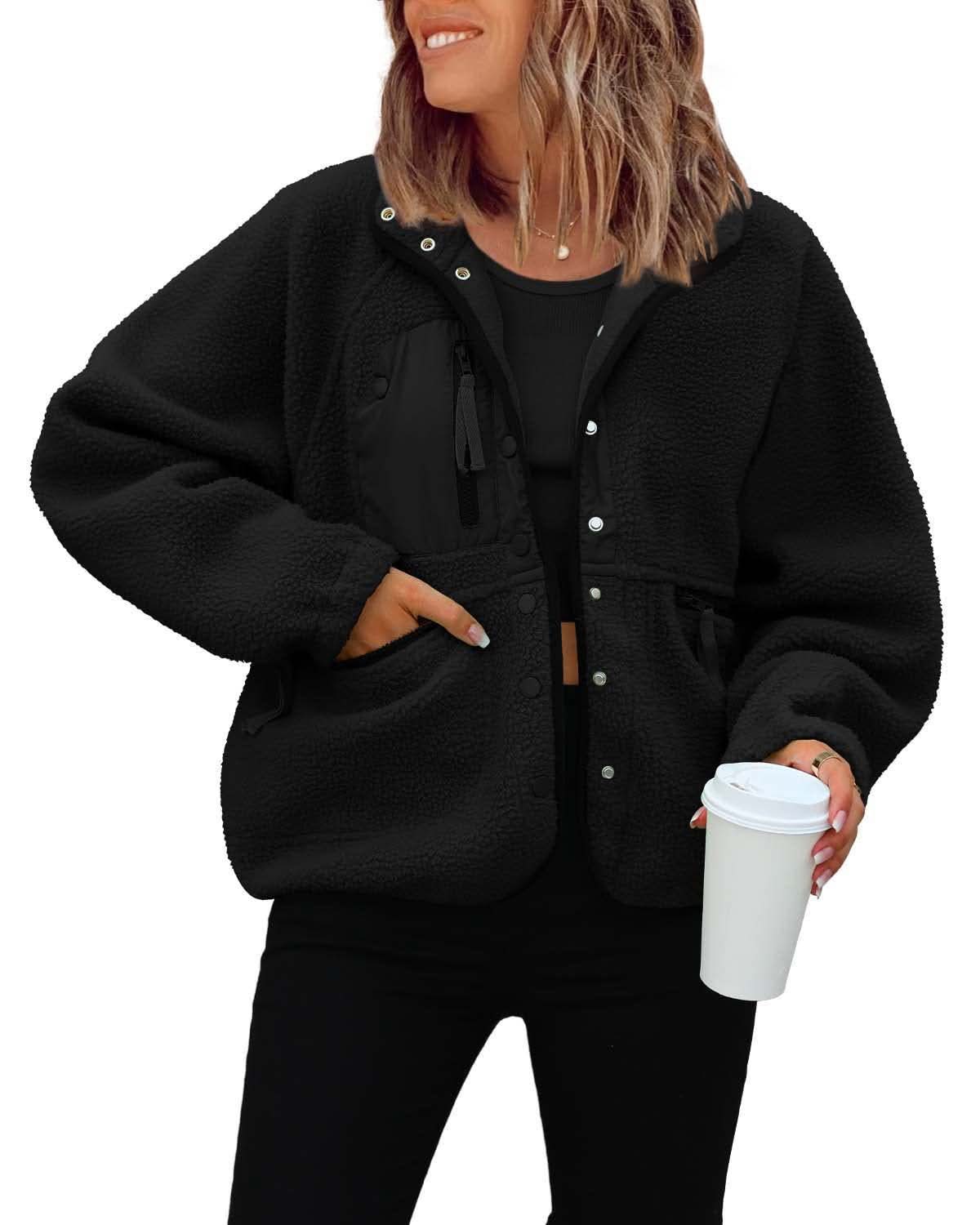 Fleece Button Down Sherpa Jacket