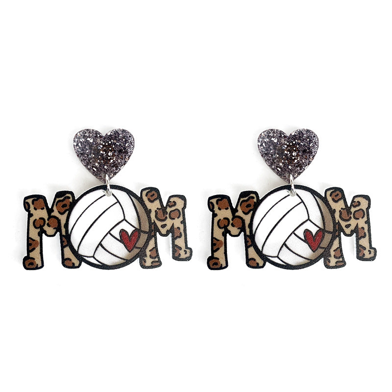 *Sports Mom Acrylic Earrings*