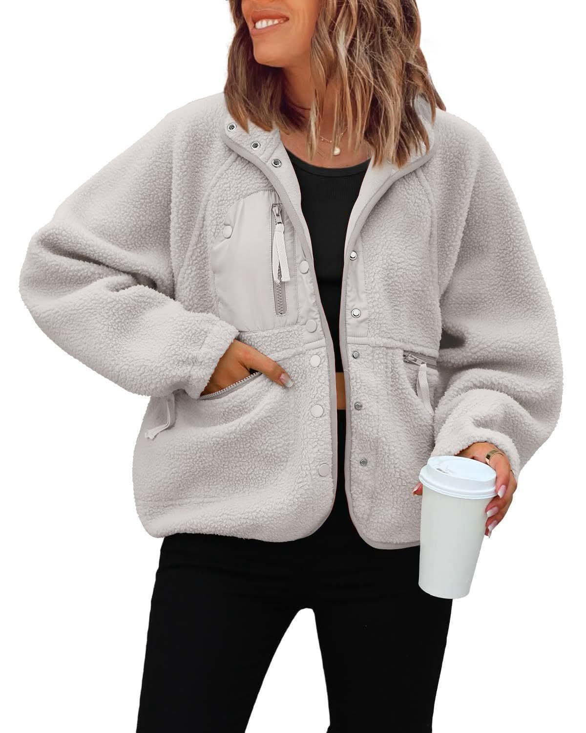 Fleece Button Down Sherpa Jacket