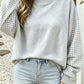 Preorder: Cozy Contrast Gingham Sleeve Pullover