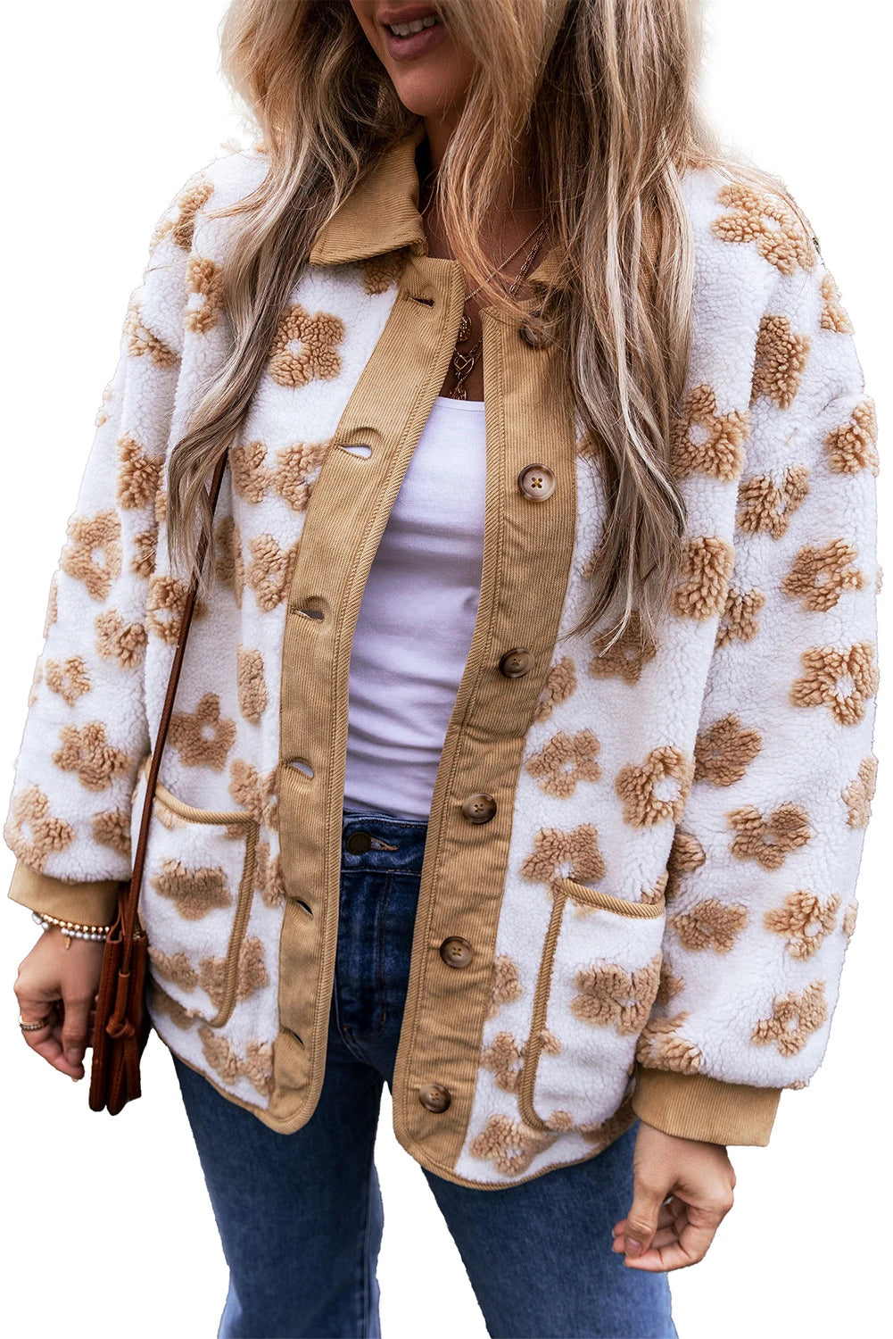 Fall Floral Sherpa Jacket