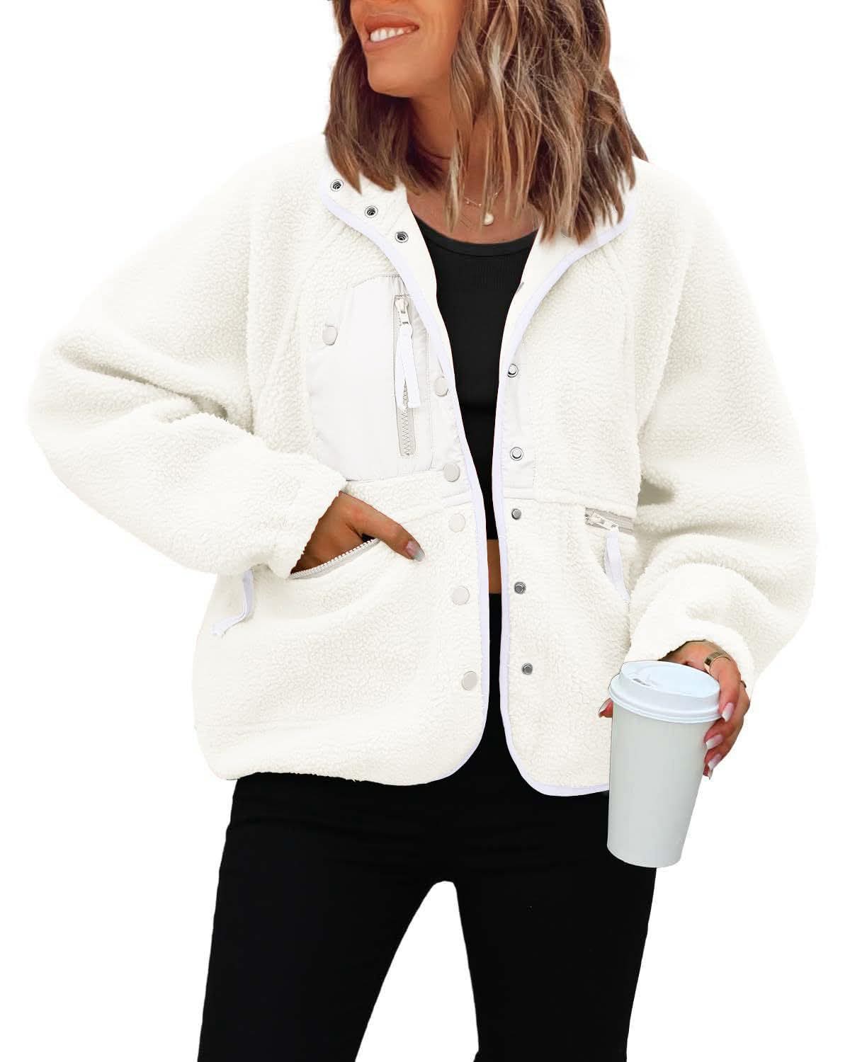 Fleece Button Down Sherpa Jacket
