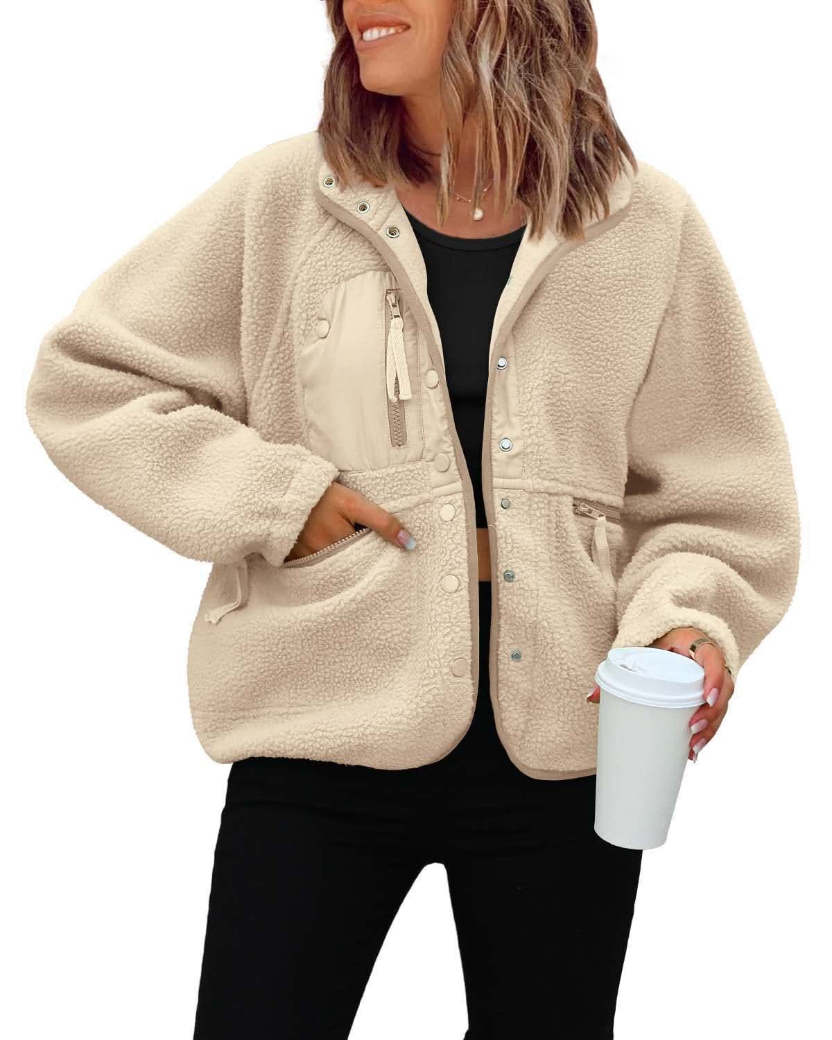 Fleece Button Down Sherpa Jacket