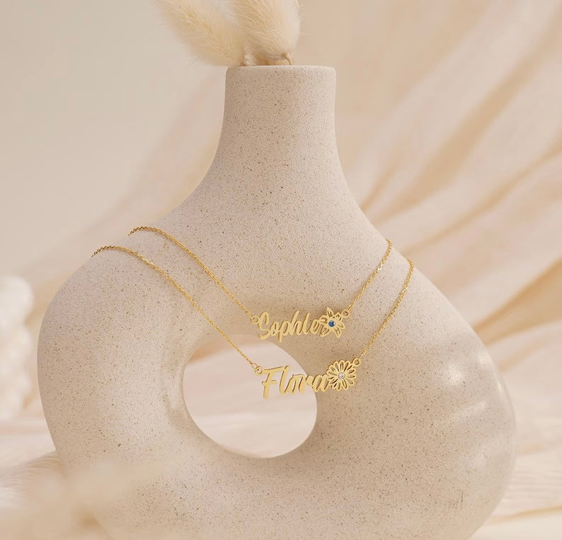 RERUN: Radiant Roots Name and Flower Necklace