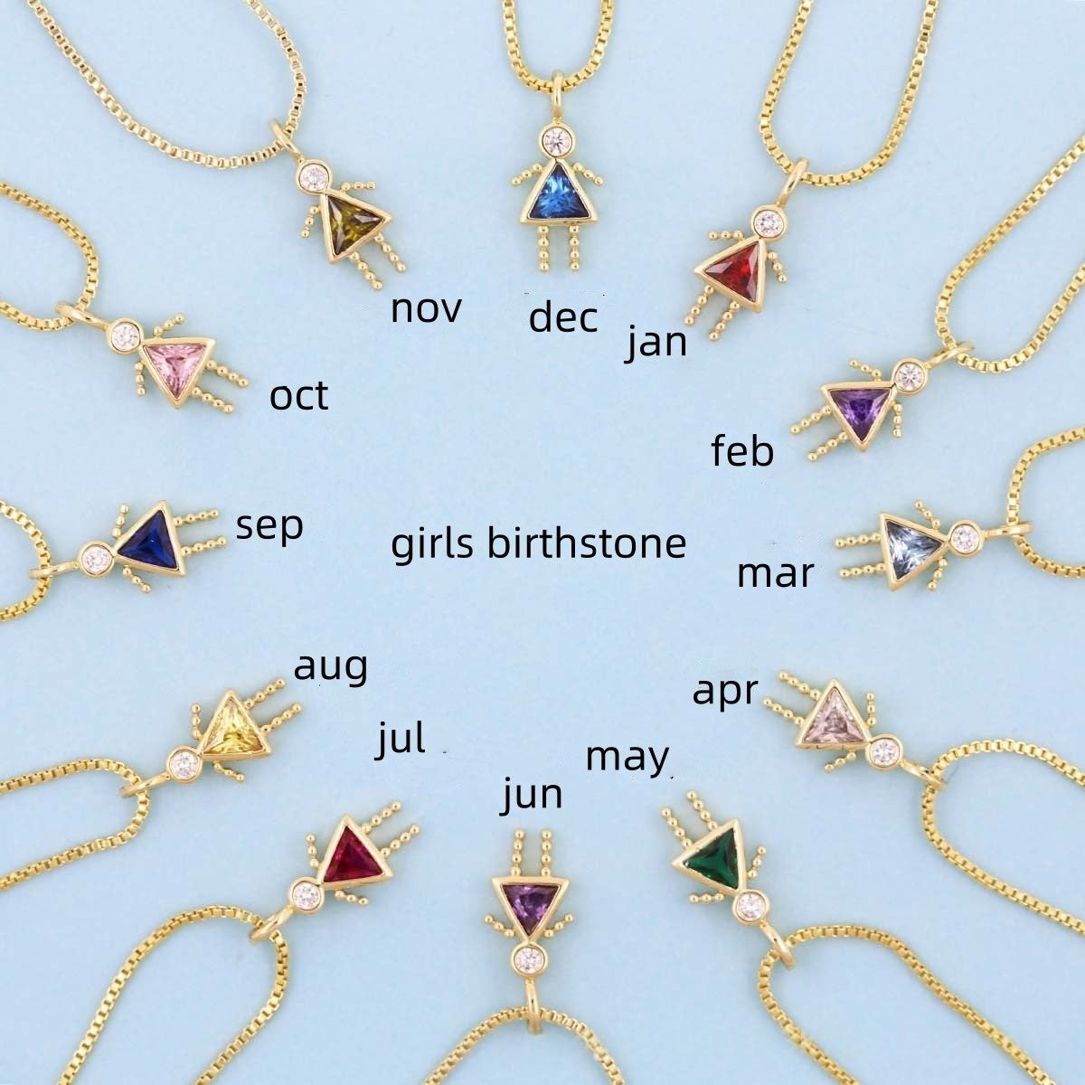 Preorder : Little People Birthstone Charm Necklace