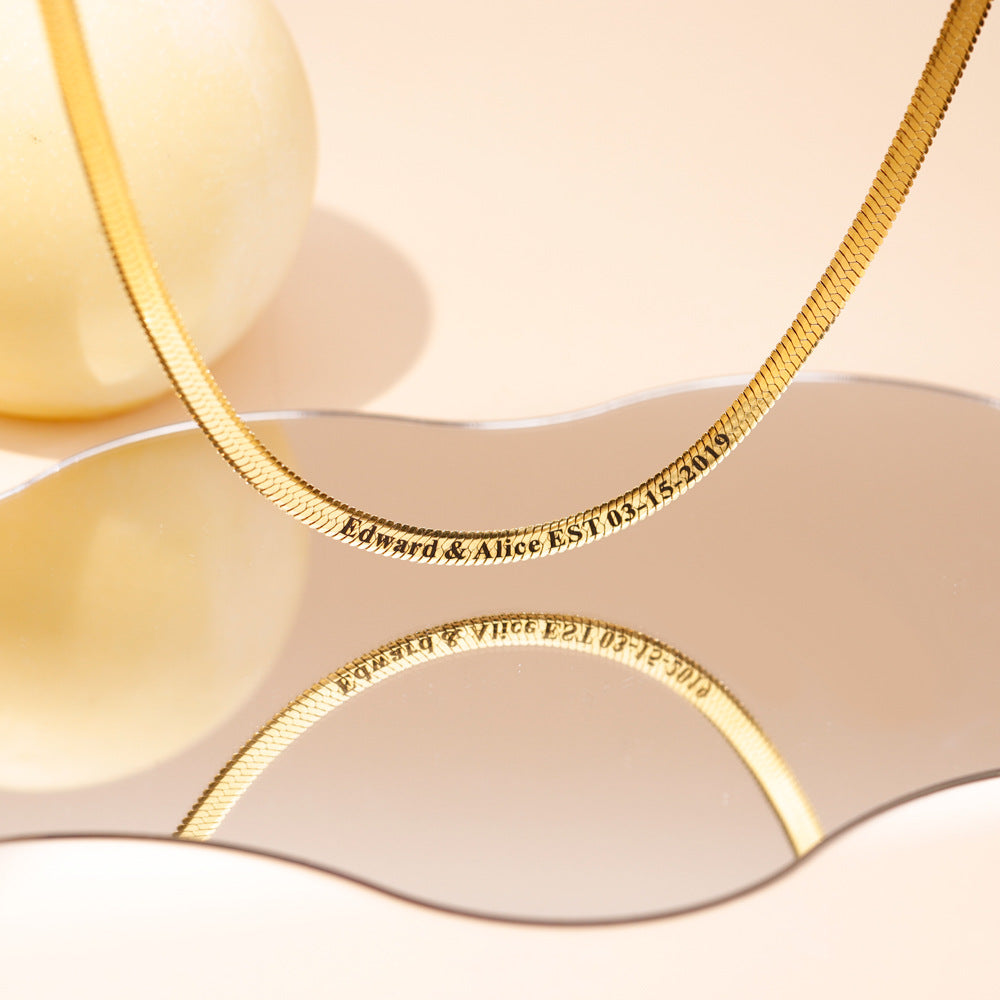 Preorder: Engraved Snake Chain Necklace