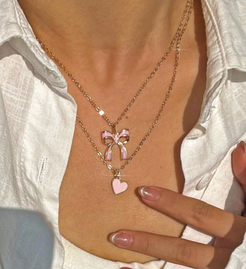 *Sweetheart Bow Layered Necklace*