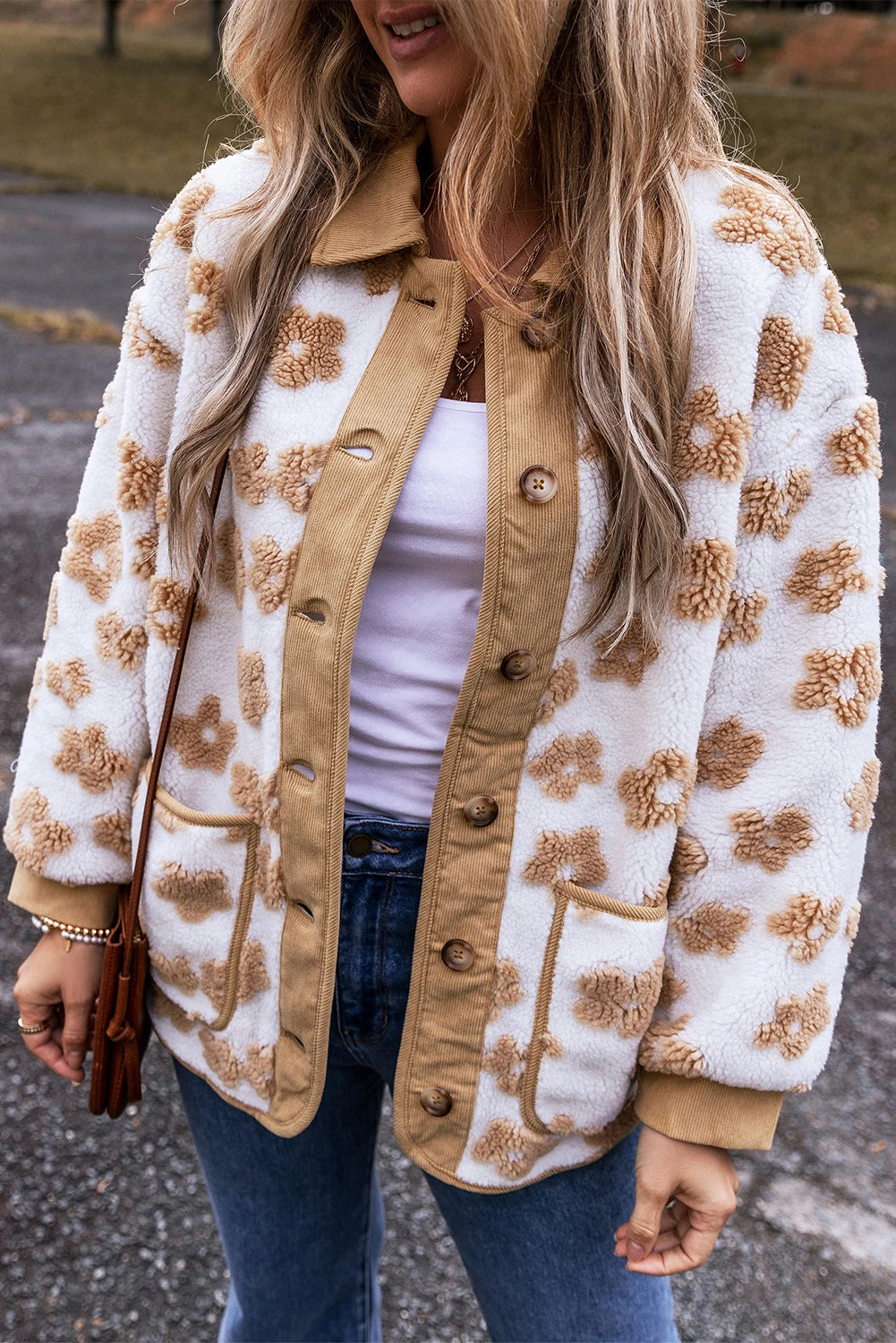 Fall Floral Sherpa Jacket
