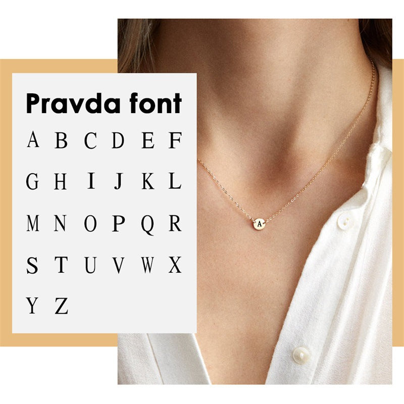 Stainless Dainty Initial Necklace- GOLD N