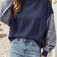 Preorder: Cozy Contrast Gingham Sleeve Pullover