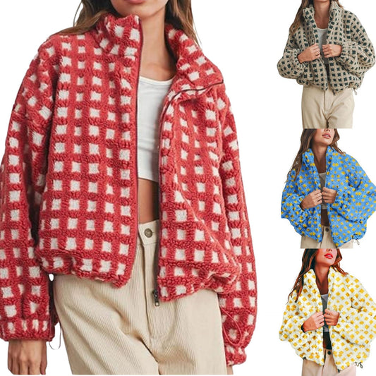Cozy Check Sherpa Zip Jacket