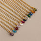 Golden Birthstone Drop Necklace