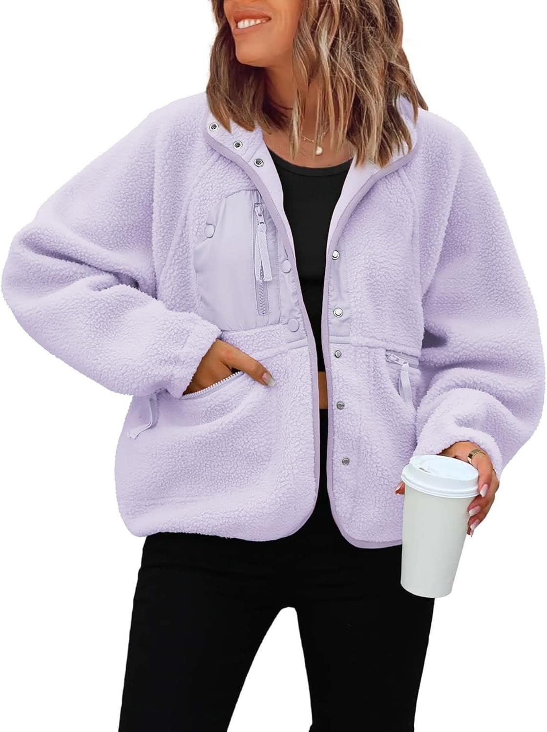 Fleece Button Down Sherpa Jacket
