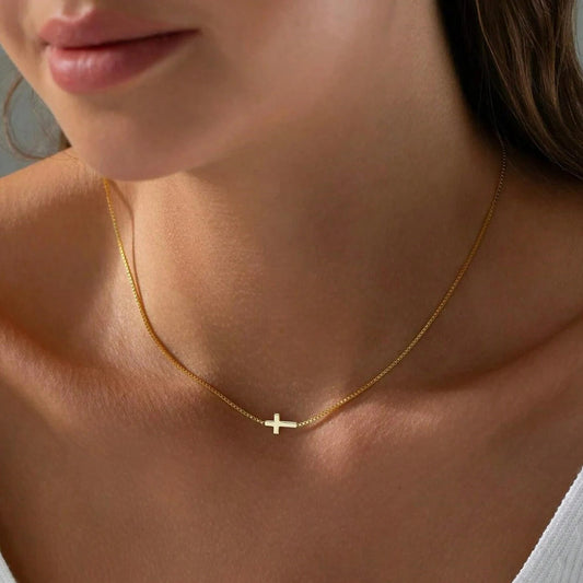 Preorder: Box Chain Cross Necklace