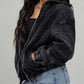 Washed Denim Style Hooded Jacket