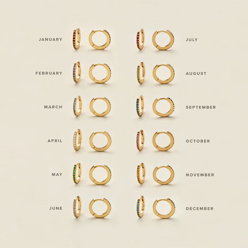 Birthstone Hoops- GOLD SEPTEMBER
