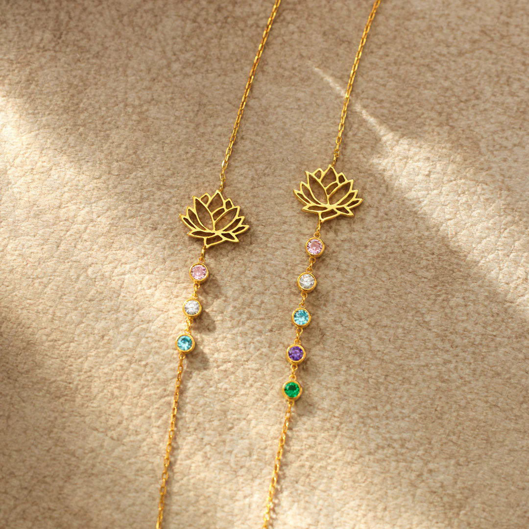 Preorder: Custom Birthstone Lotus Bracelet