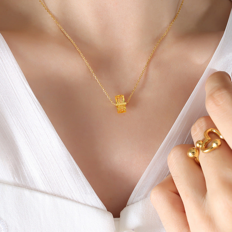 Preorder: Stainless Bezel Birthstone Necklace