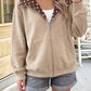 Polka- Dot Zip Up Sweatshirt
