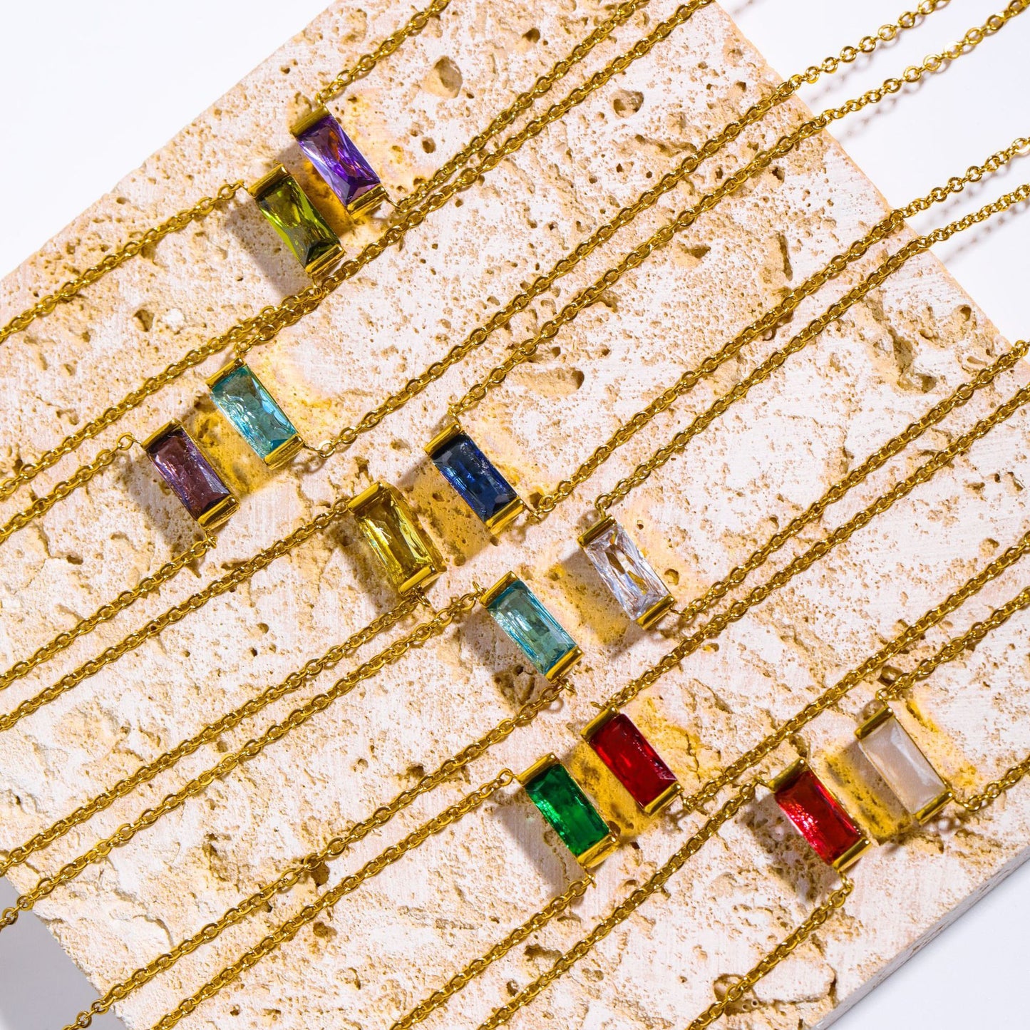 * Dainty Birthstone Pendant Necklace * FEBRUARY