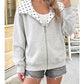 Polka- Dot Zip Up Sweatshirt