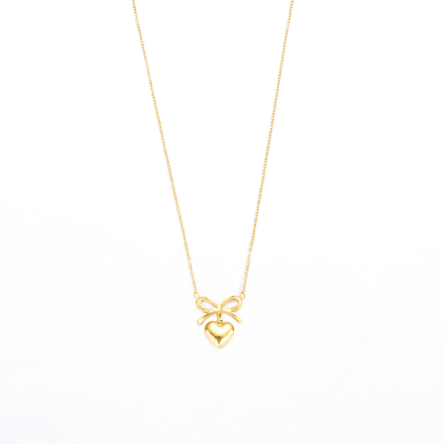 Bow and Heart Necklace