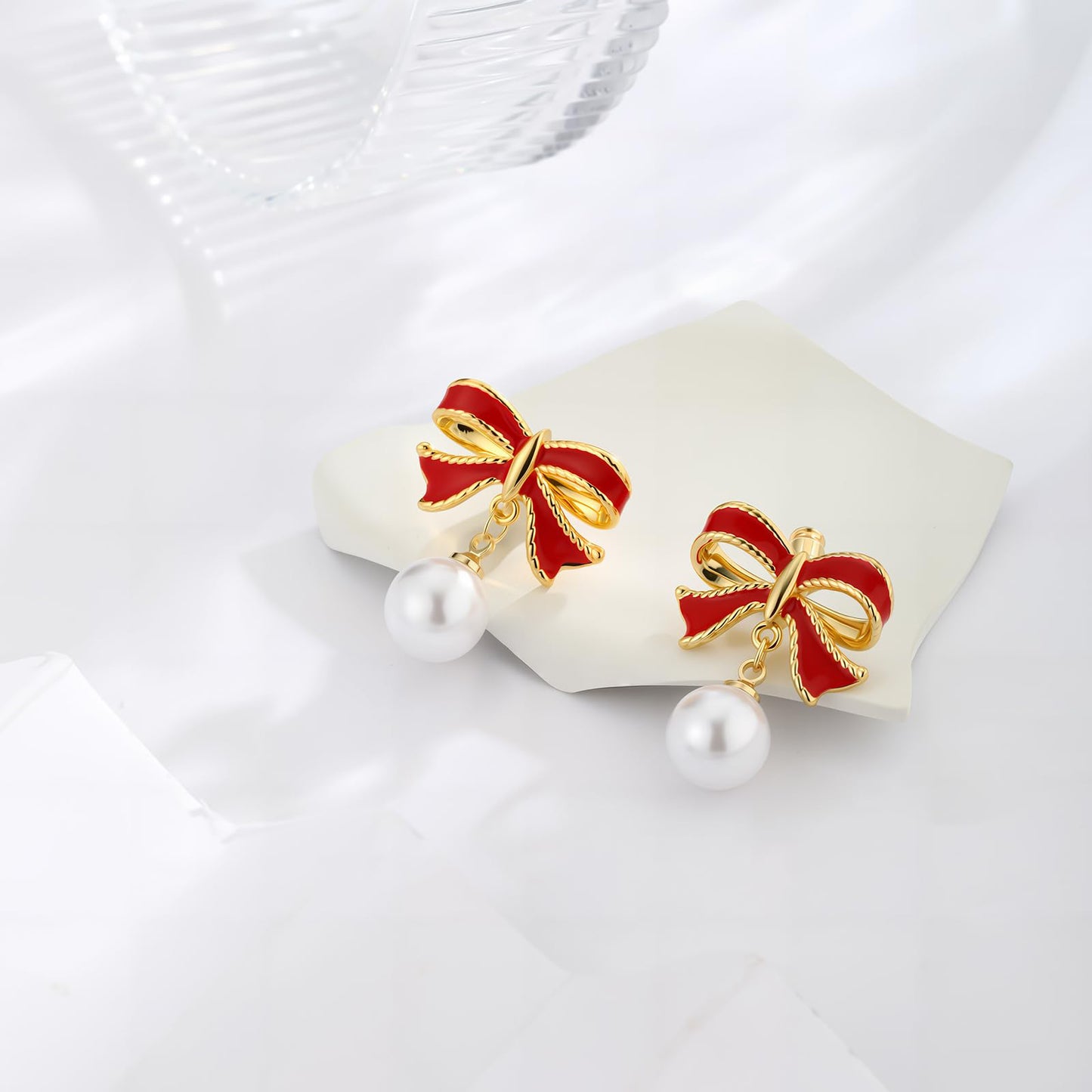 Preorder: Bow and Pearl Drop Earrings