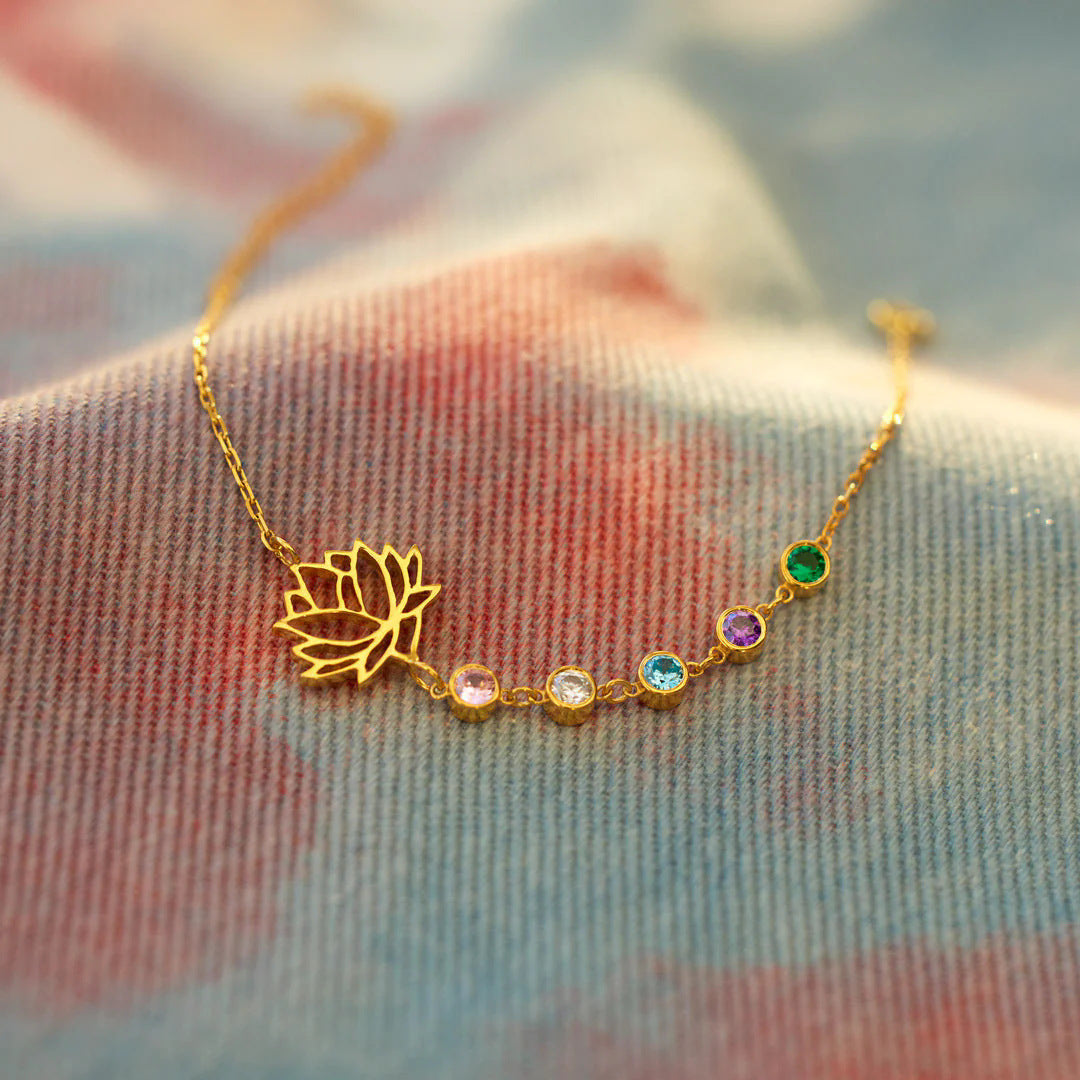Preorder: Custom Birthstone Lotus Bracelet