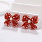 Beaded Holiday Bow Earrings