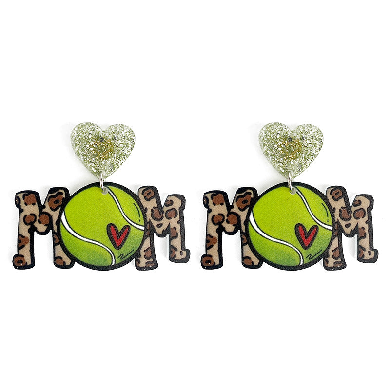 *Sports Mom Acrylic Earrings*
