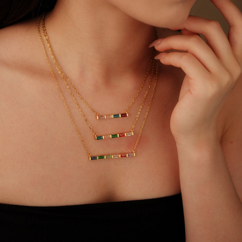 PREORDER: Radiant Moments Birthstone Bar Necklace