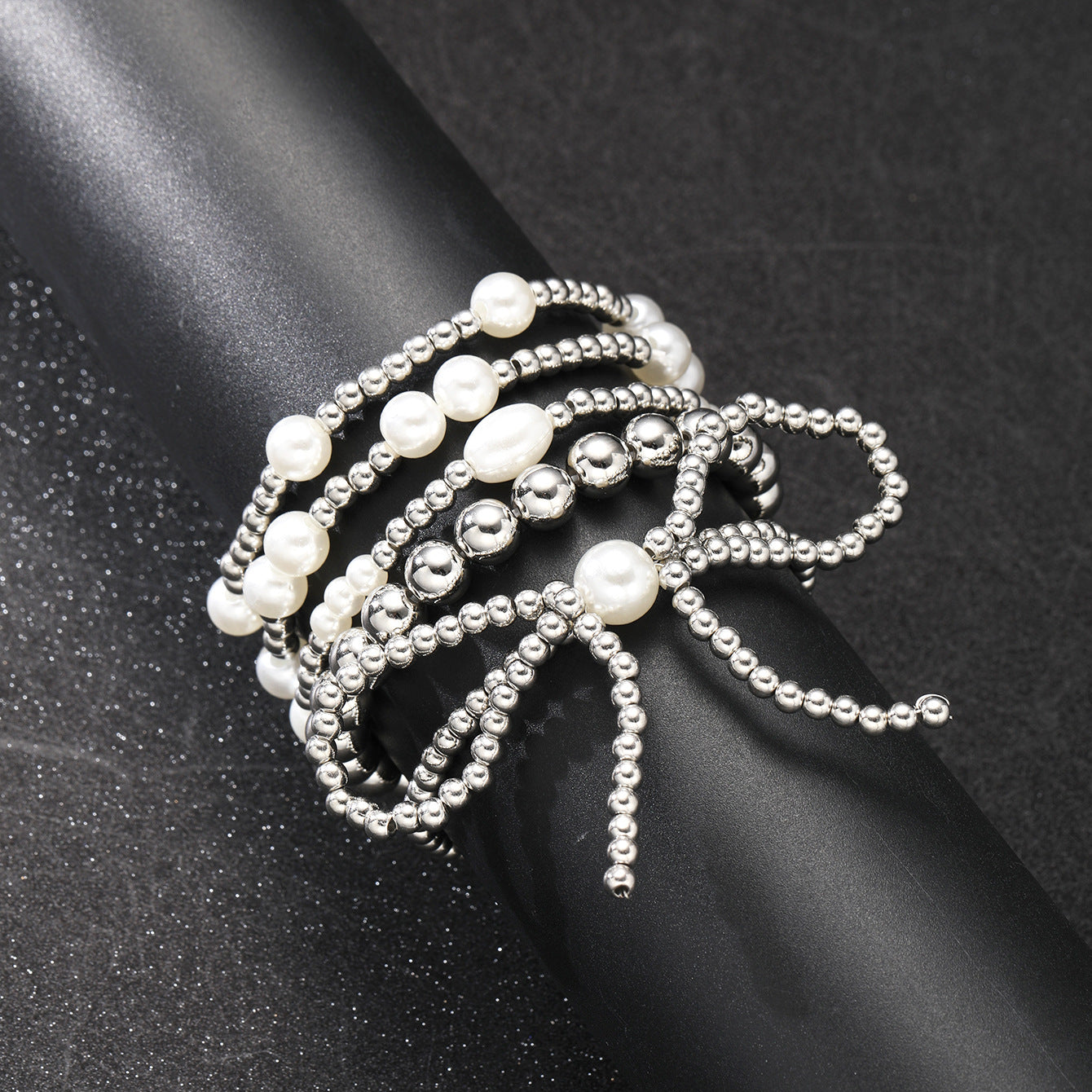 Chic Bow Beaded Stack