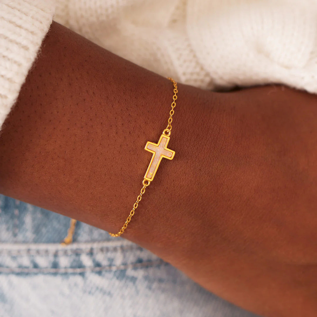 Preorder: Sterling Elegant Cross Bracelet