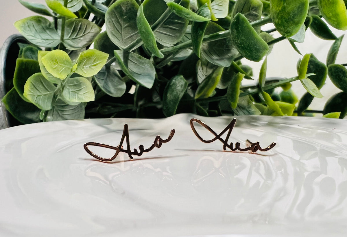 *RERUN: Cursive Name Ear Climbers*