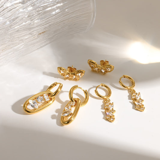 Golden Glow Crystal Earring Collection