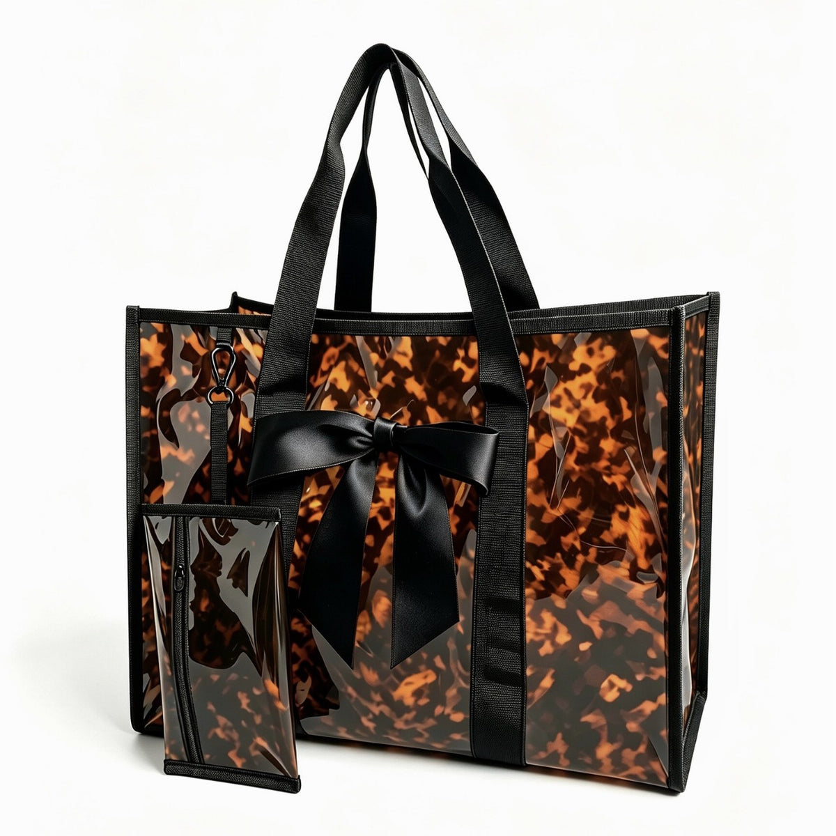 Tortoise Luxe Tote and Pouch Set