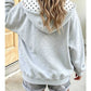 Polka- Dot Zip Up Sweatshirt