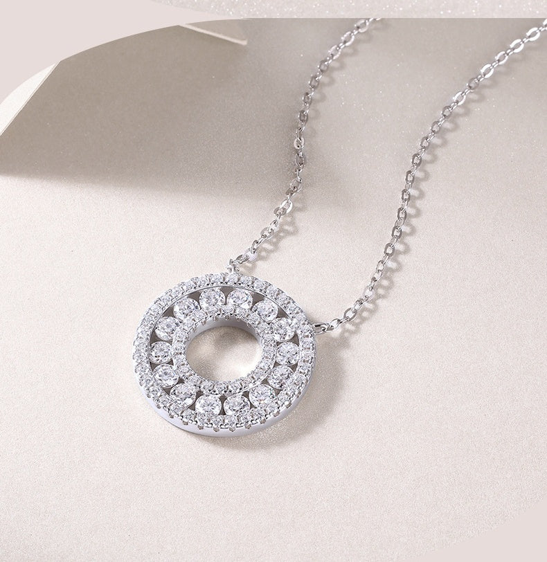 Preorder: Moissanite Circle Pendant Necklace