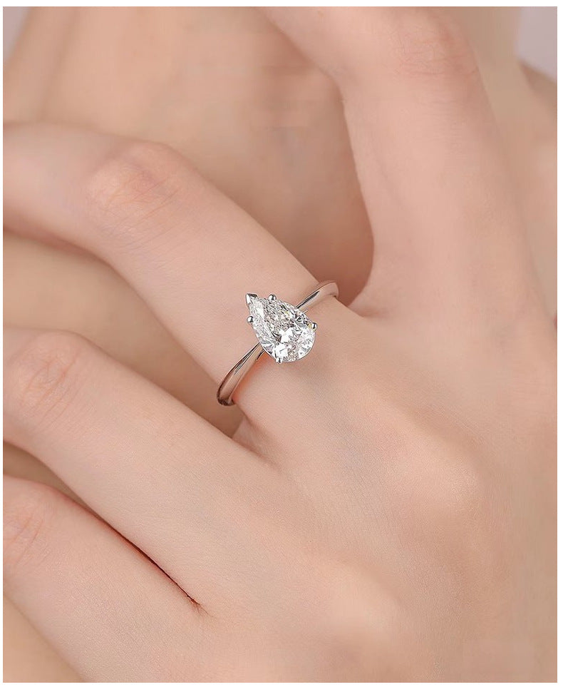Radiant Elegance Pear Moissanite Ring- SIZE 6