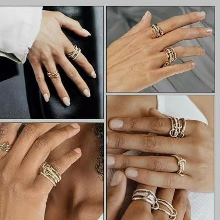 Preorder: Mixed Metal Pavé Link Rings