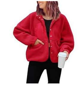 Fleece Button Down Sherpa Jacket